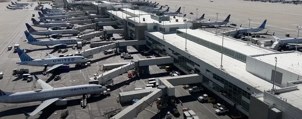 Aircrafts preparing for boarding passengers at Denver international Airport