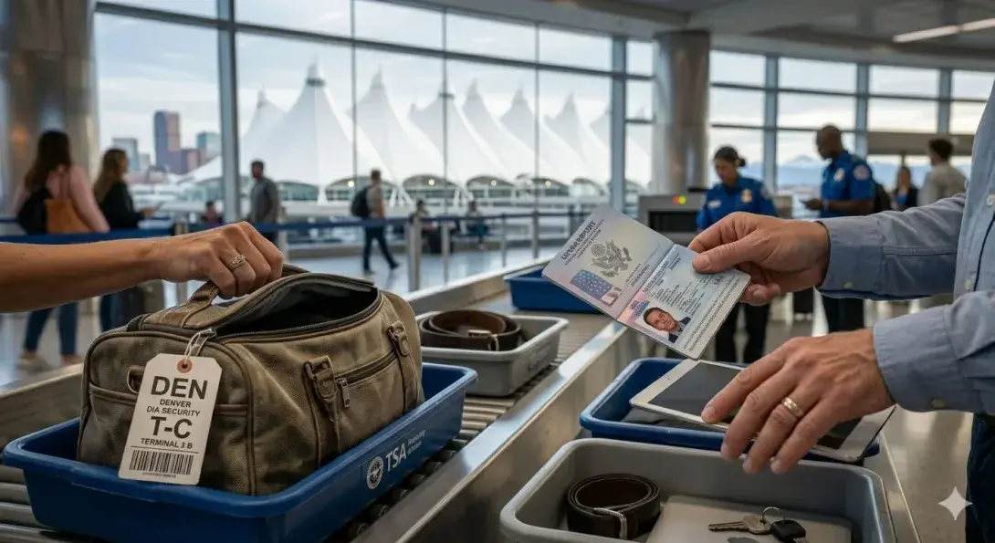Departures security area at Denver Airport